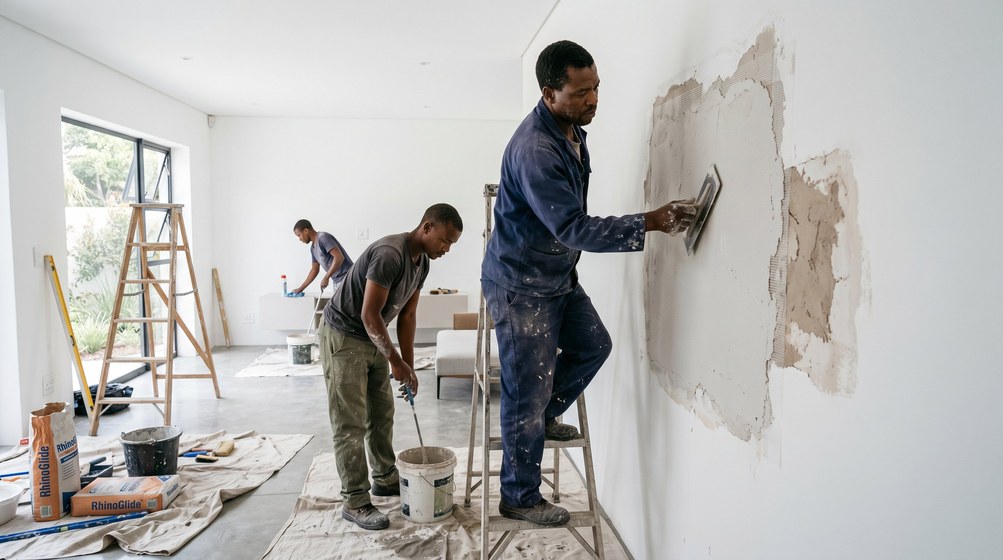 Plaster crack repair before painting in Wolseley